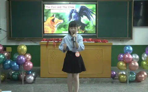 18四年级_张恩瑛_演讲《The fox and the crow 狐狸和乌鸦》